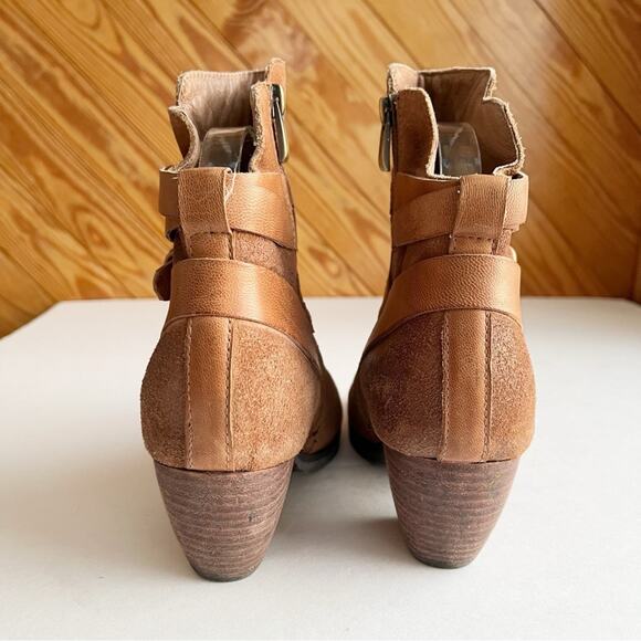 Antelope Anthropologie Gillie Wrap Booties Leather Brown - Picture 8 of 12